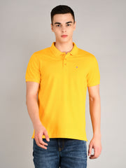 Lemon Yellow Solid Polo Tshirt