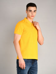 Lemon Yellow Solid Polo Tshirt
