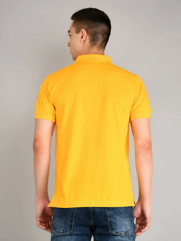 Lemon Yellow Solid Polo Tshirt Tim Paris