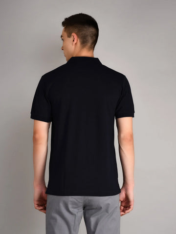 Navy Solid Polo Tshirt Tim Paris