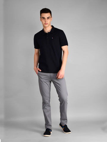 Navy Solid Polo Tshirt Tim Paris