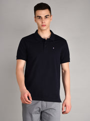 Navy Solid Polo Tshirt