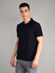 Navy Solid Polo Tshirt