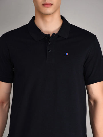 Navy Solid Polo Tshirt Tim Paris