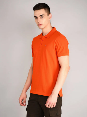 Red Solid Polo Tshirt Tim Paris