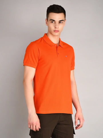 Red Solid Polo Tshirt Tim Paris