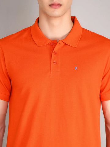 Red Solid Polo Tshirt Tim Paris
