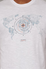 White Graphic Print Regular Fit T-shirt