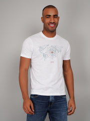 White Graphic Print Regular Fit T-shirt