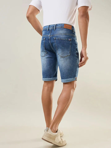 Blue Regular Fit Shorts Tim Paris
