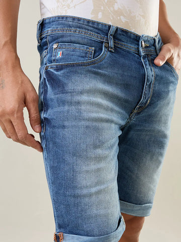 Blue Regular Fit Shorts Tim Paris
