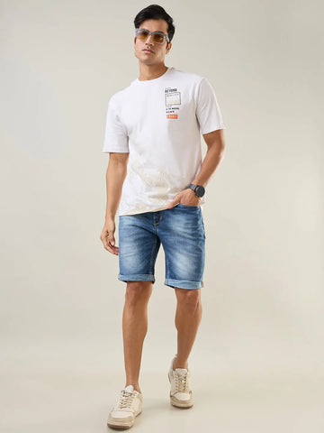 Blue Regular Fit Shorts Tim Paris