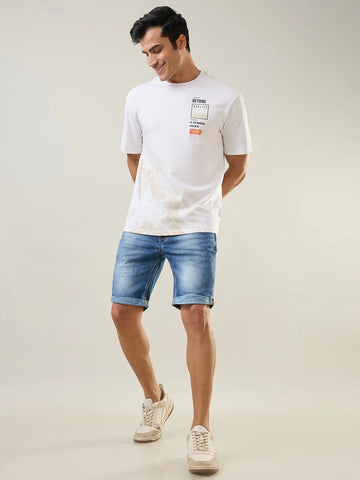 Blue Regular Fit Shorts Tim Paris