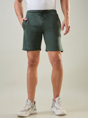Dark Forest Green Regular Fit Shorts