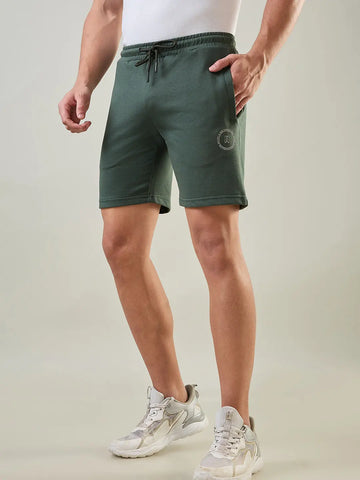 Dark Forest Green Regular Fit Shorts Tim Paris