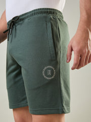 Dark Forest Green Regular Fit Shorts