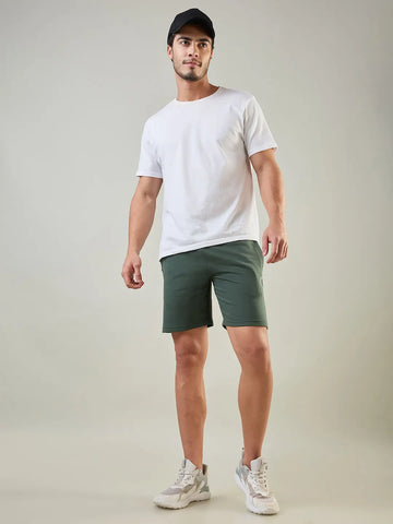 Dark Forest Green Regular Fit Shorts Tim Paris