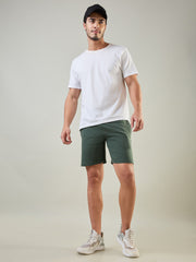 Dark Forest Green Regular Fit Shorts