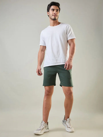 Dark Forest Green Regular Fit Shorts Tim Paris