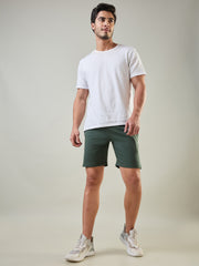 Dark Forest Green Regular Fit Shorts