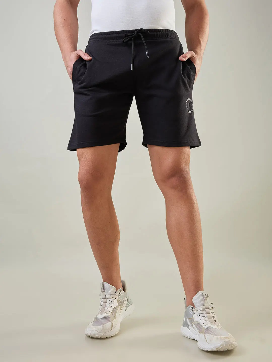 Jet Black Regular Fit Shorts Tim Paris