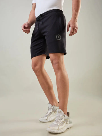 Jet Black Regular Fit Shorts Tim Paris