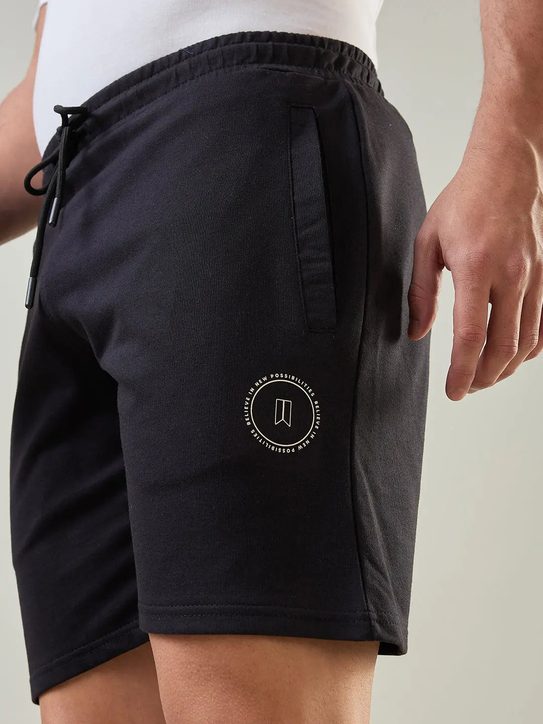 Jet Black Regular Fit Shorts Tim Paris