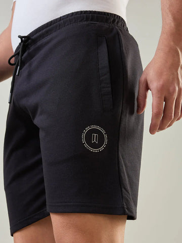 Jet Black Regular Fit Shorts Tim Paris