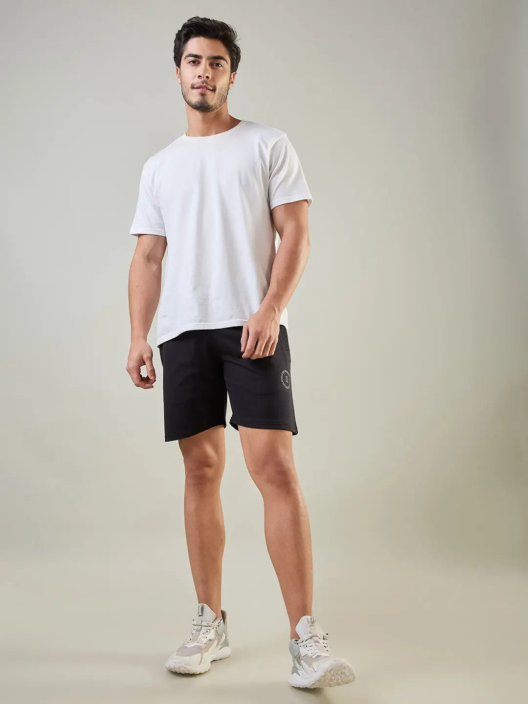 Jet Black Regular Fit Shorts Tim Paris
