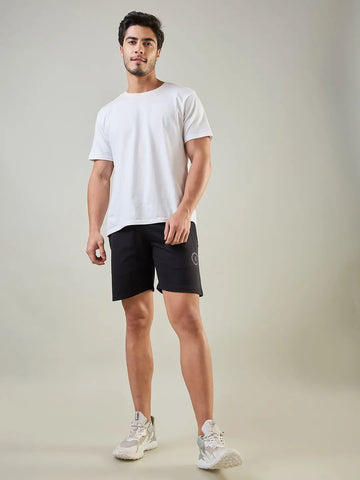Jet Black Regular Fit Shorts Tim Paris