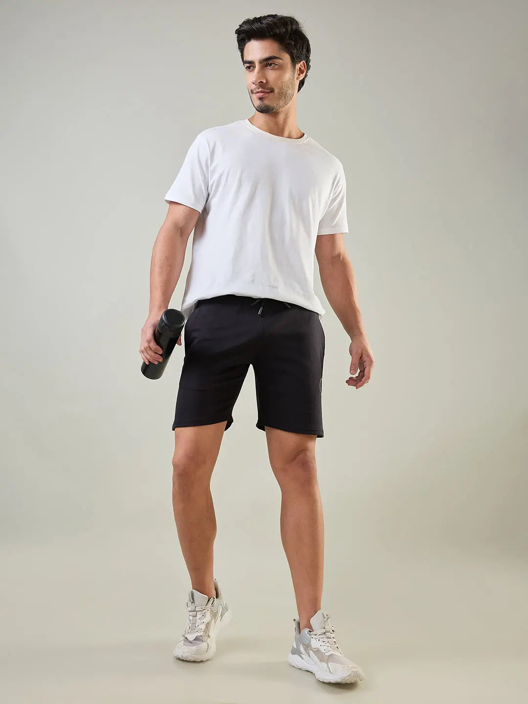 Jet Black Regular Fit Shorts Tim Paris