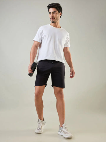 Jet Black Regular Fit Shorts Tim Paris