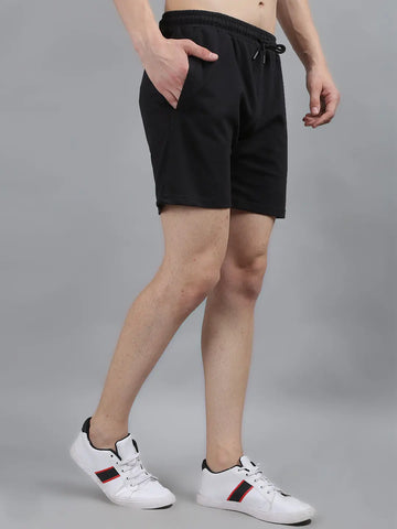 Jet Black Knitted Stretch Shorts Tim Paris