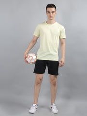 Jet Black Knitted Stretch Shorts