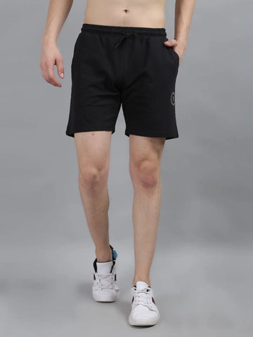 Jet Black Knitted Stretch Shorts Tim Paris