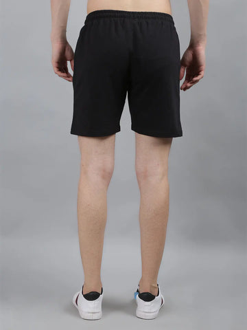 Jet Black Knitted Stretch Shorts Tim Paris