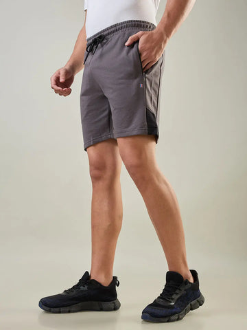 Poppy Seed Grey Regular Fit Shorts Tim Paris