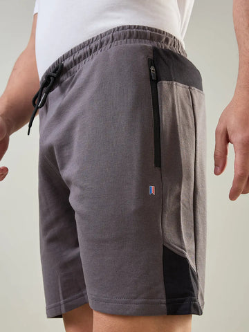 Poppy Seed Grey Regular Fit Shorts Tim Paris