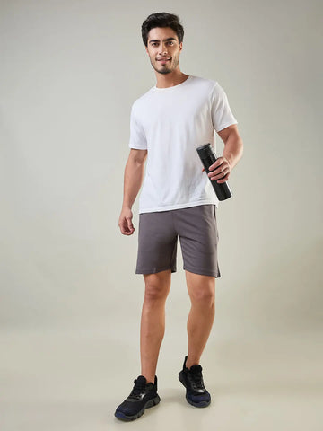 Poppy Seed Grey Regular Fit Shorts Tim Paris