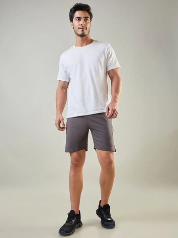 Poppy Seed Grey Regular Fit Shorts Tim Paris
