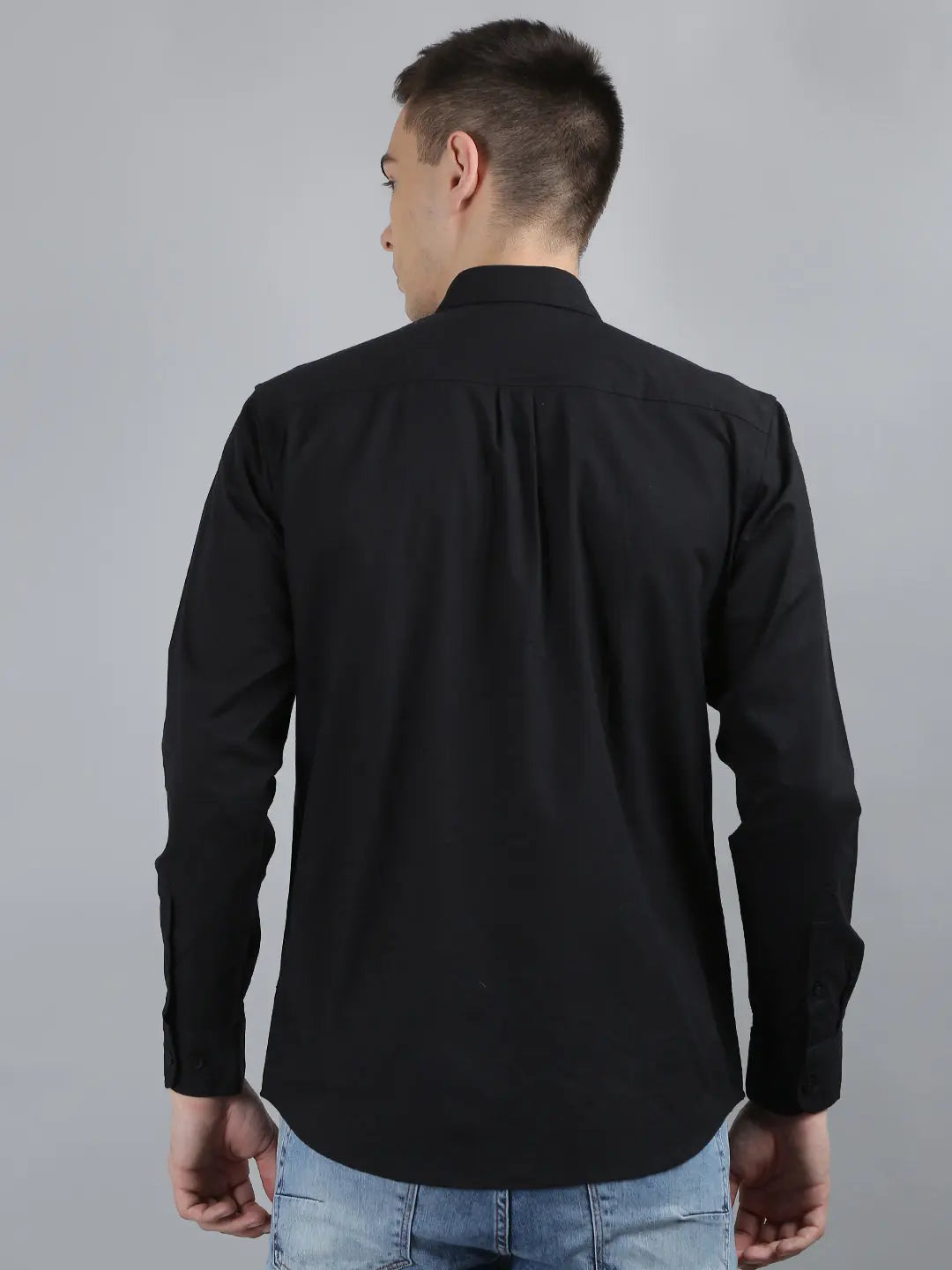 Black Solid Regular Fit Shirt Tim Paris