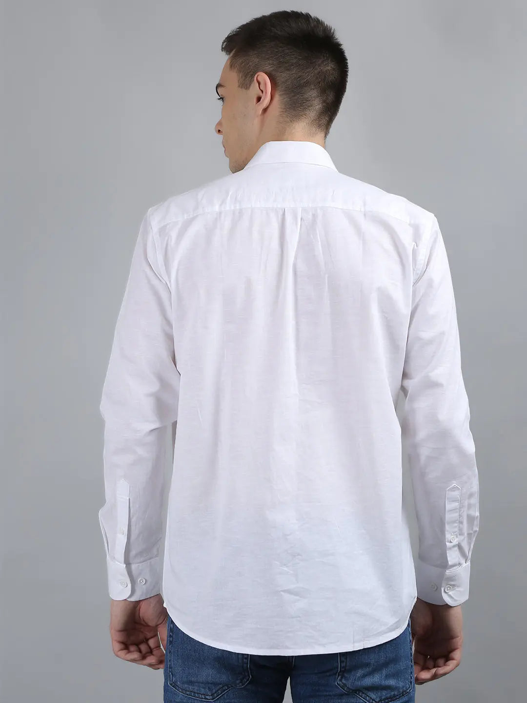 White Solid Regular Fit Shirt TIM PARIS