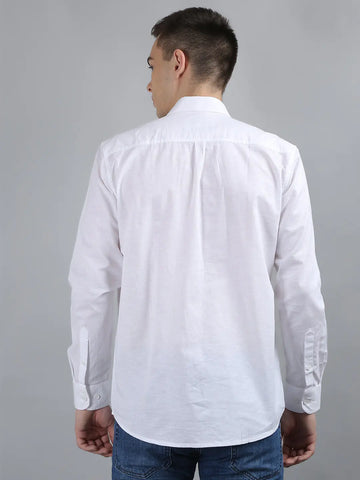 White Solid Regular Fit Shirt TIM PARIS