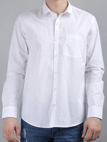 White Solid Regular Fit Shirt TIM PARIS