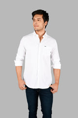 White Solid Casual Shirt