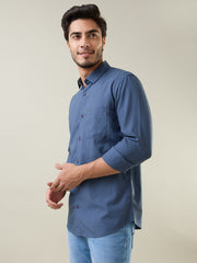 Indigo Navy Solid Regular Fit Shirt