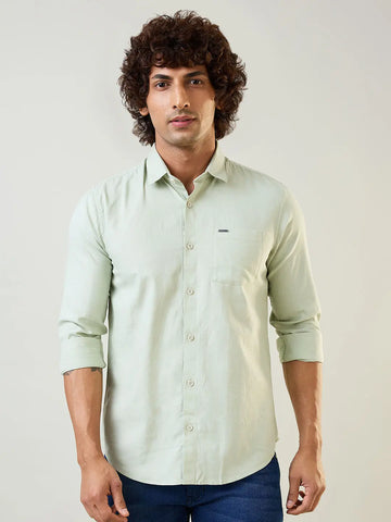Pista Green Solid Shirt Tim Paris