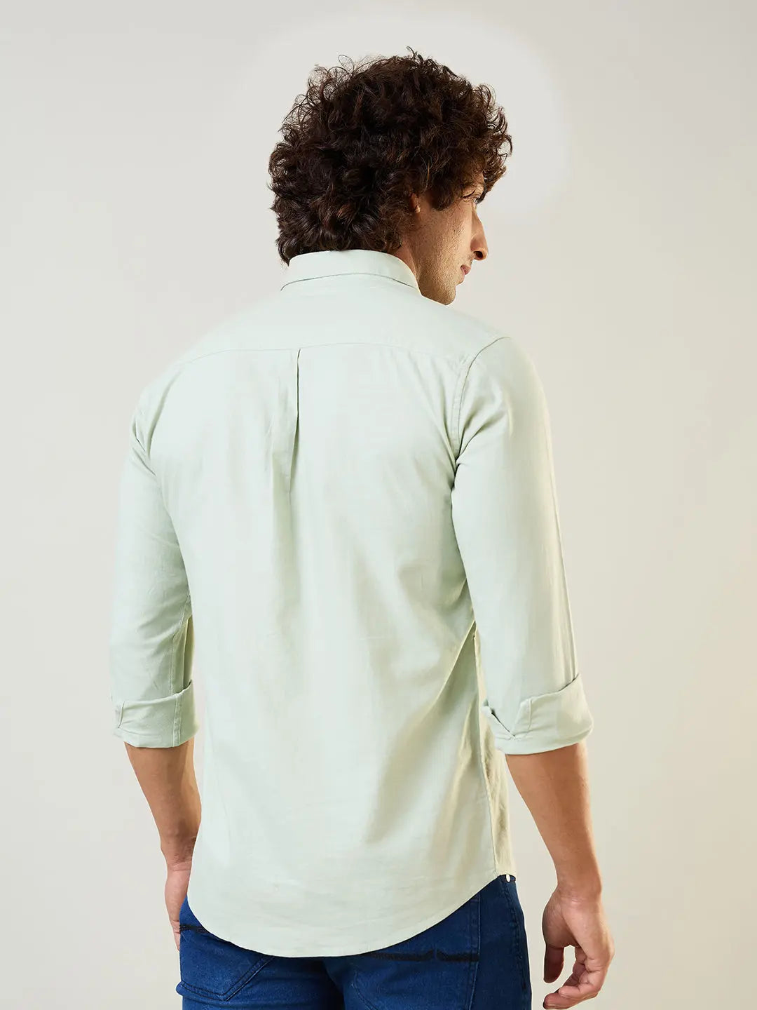 Pista Green Solid Shirt Tim Paris
