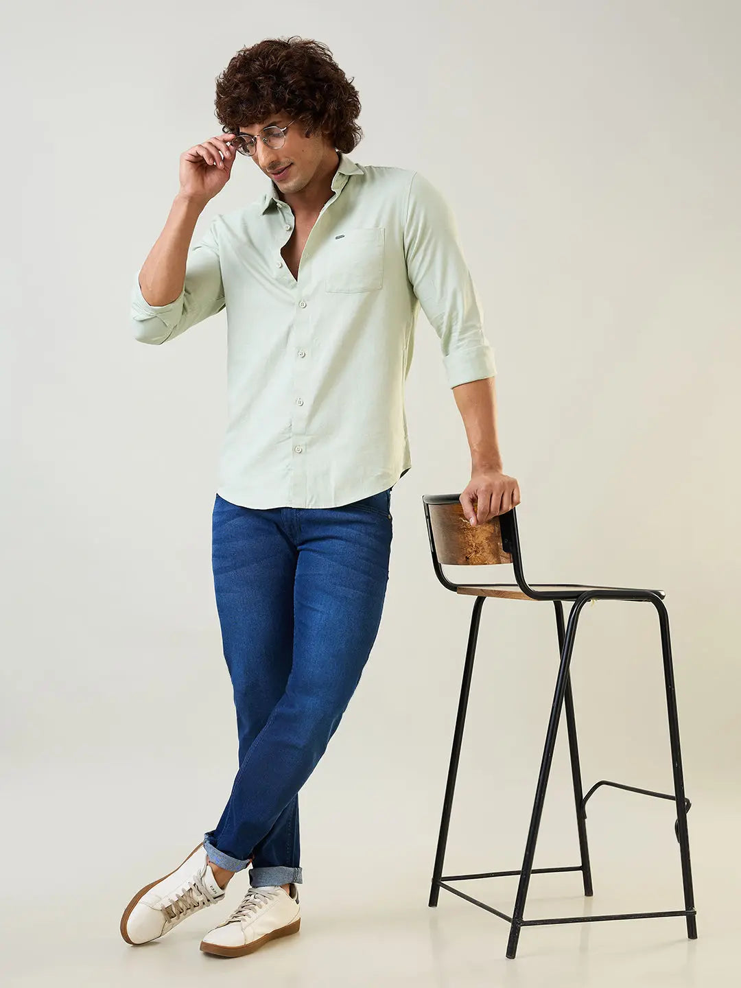 Pista Green Solid Shirt Tim Paris