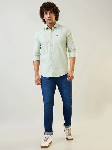 Pista Green Solid Shirt Tim Paris